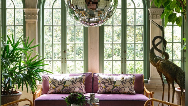 A Studio 54 Disco Ball Finds a Fun-Loving Home in an Art Deco Atlanta Manse